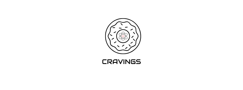 A donut with the Studio Fit U logo inside and under the word CRAVINGS